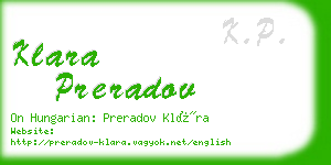 klara preradov business card